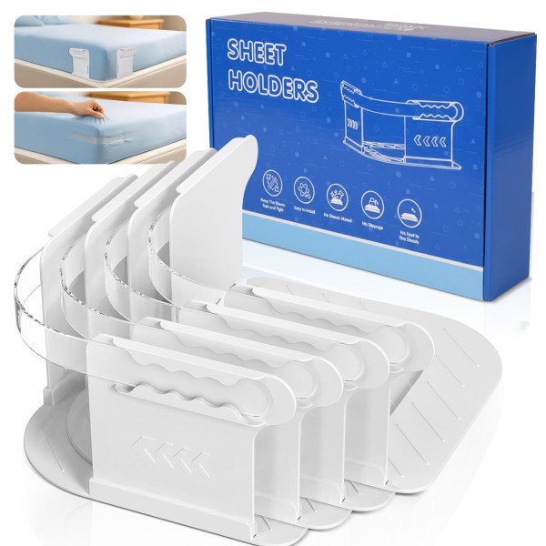 1sd Bed Sheet Holder White