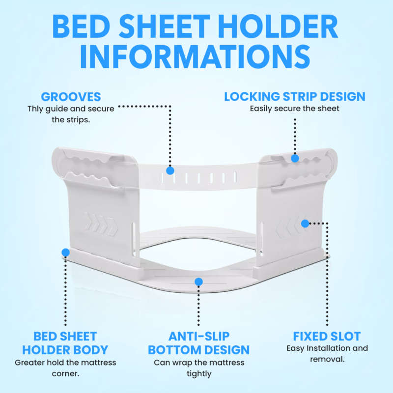 4 Bed Sheet Holder White