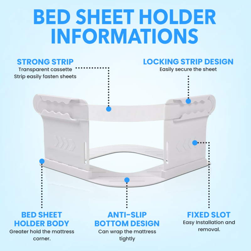 4 Bed Sheet Holder Gray